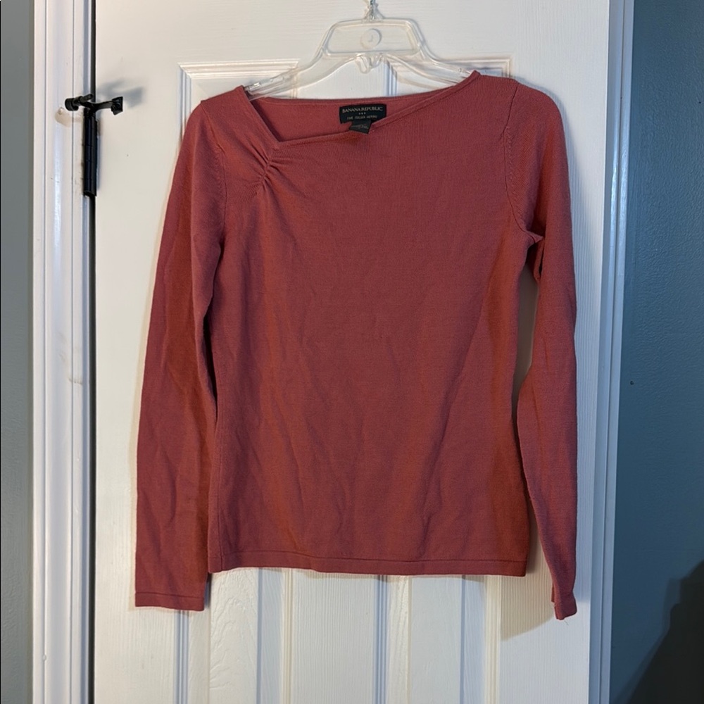 Banana Republic 100% Italian Merino Wool Women's Pink Long Sleeve Sweater sz S